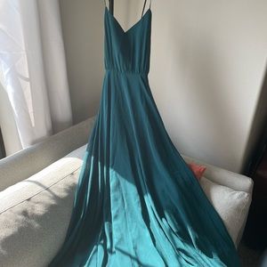 Revelry Bridesmaid Dress- Size 6, Kaia style in Jade Green Chiffon